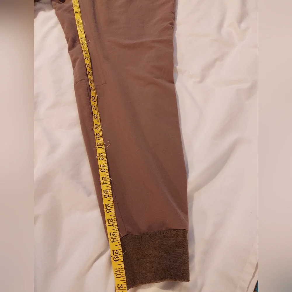Figs Smoky Taupe Technical Collection Men's Joggers with Orange Drawstring